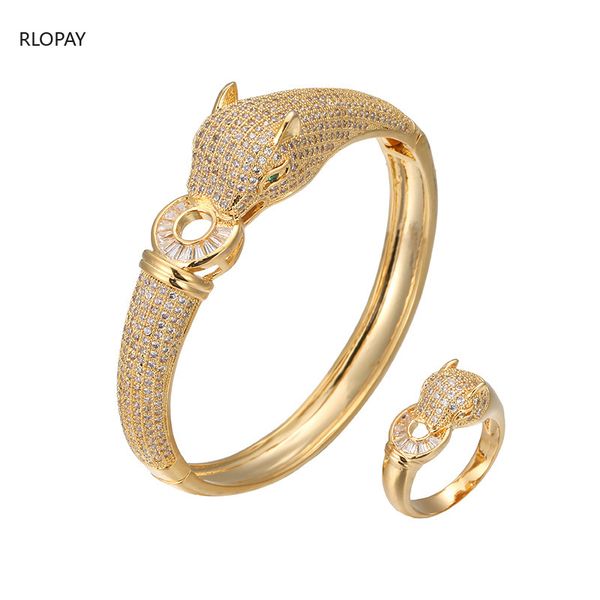 delicate leopard ladies hand bangles with full cubic zircon copper material bracelet and ring sets for ladies, Black
delicate leopard ladies hand bangles with full cubic zircon copper material bracelet and ring sets for ladies, Black