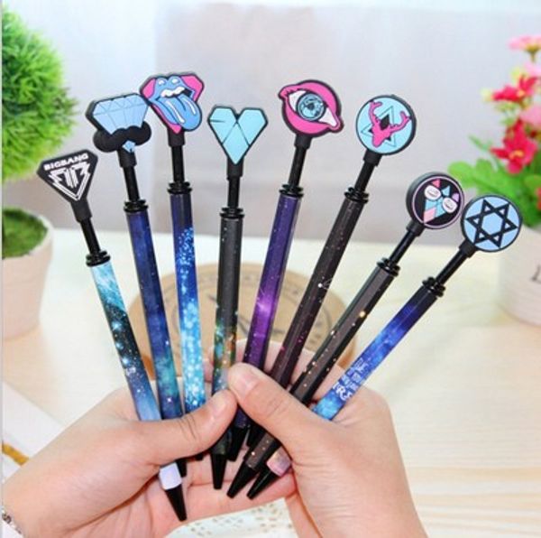 

wholesale 48pcs kawaii pen lot cute starry sky color press gel pens for school students office kids gift stationary gadget bulk