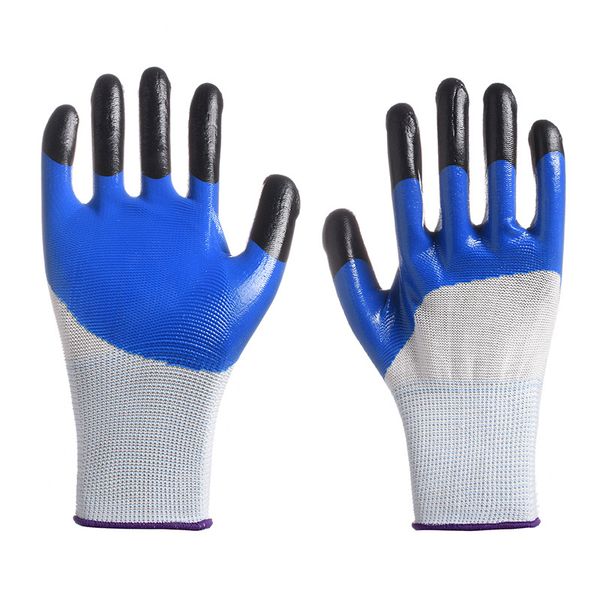 home outdoor nitrile gloves wear-resistant anti-skid oil resistant double layer finger reinforced protective work gloves 13 pins
home outdoor nitrile gloves wear-resistant anti-skid oil resistant double layer finger reinforced protective work gloves 13 pins