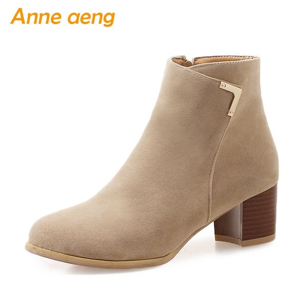 2019 winter women ankle boots middle square heel round toe metal decoration zipper women shoes short boots big size 33-46, Black
2019 winter women ankle boots middle square heel round toe metal decoration zipper women shoes short boots big size 33-46, Black