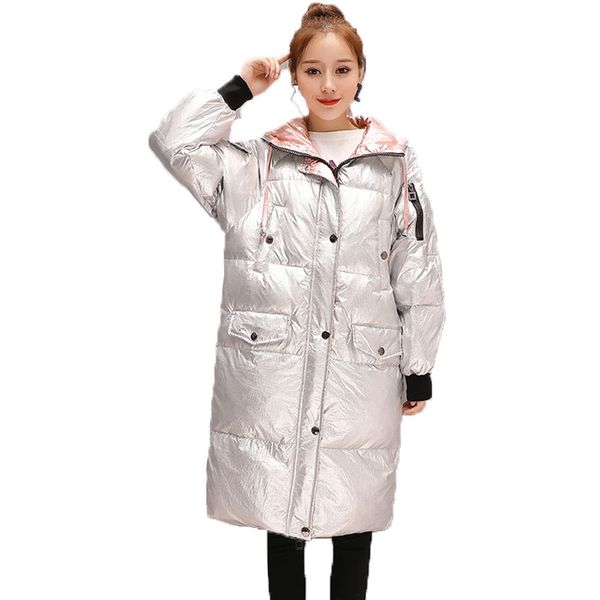 metal silver gray cotton jacket female 2018 winter coat women fashion printed student long coats hooded loose parka jackets 8, Black
metal silver gray cotton jacket female 2018 winter coat women fashion printed student long coats hooded loose parka jackets 8, Black