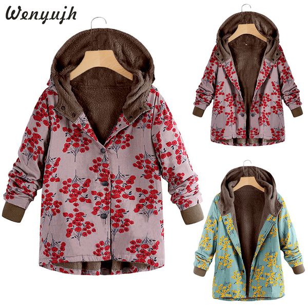 wenyujh 2019 winter floral print parkas coat women's plus size warm cotton jacket female button casual outwear wadded 5xl, Black;brown
wenyujh 2019 winter floral print parkas coat women's plus size warm cotton jacket female button casual outwear wadded 5xl, Black;brown