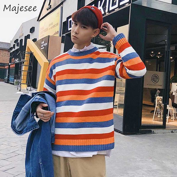 men's sweaters men pullovers striped o-neck long sleeve simple all-match leisure mens korean style harajuku loose bf chic streetwear, White;black
men's sweaters men pullovers striped o-neck long sleeve simple all-match leisure mens korean style harajuku loose bf chic streetwear, White;black
