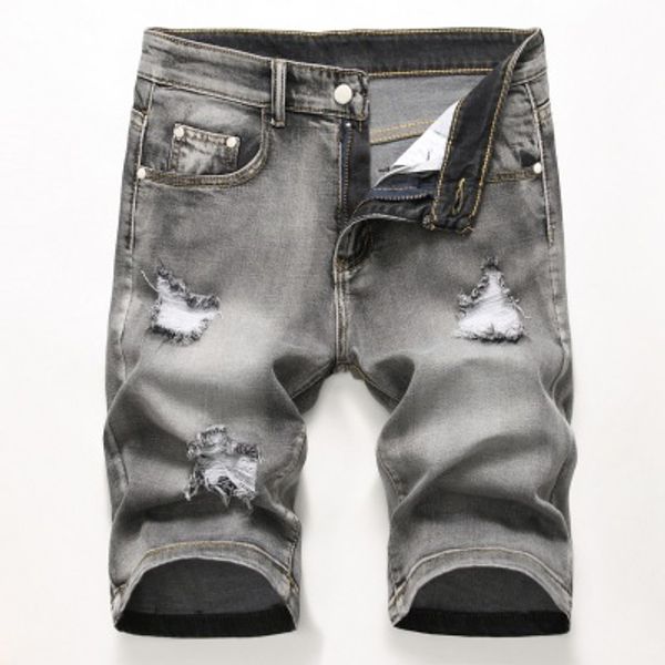 european denim shorts casual hole trend street zipper personality retro multicolor tide men's pants stretch, White;black
european denim shorts casual hole trend street zipper personality retro multicolor tide men's pants stretch, White;black