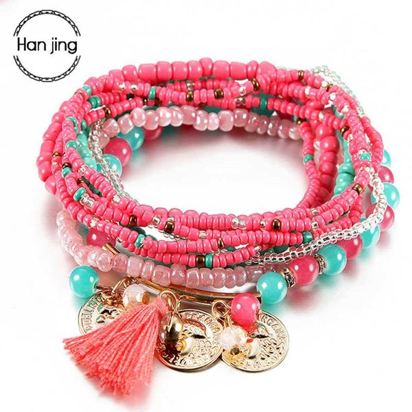 women bohemian jewelry multilayer elastic set bracelets bangles with tassel gold coin glass beads charm wrap bracelet femme gift, Golden;silver
women bohemian jewelry multilayer elastic set bracelets bangles with tassel gold coin glass beads charm wrap bracelet femme gift, Golden;silver