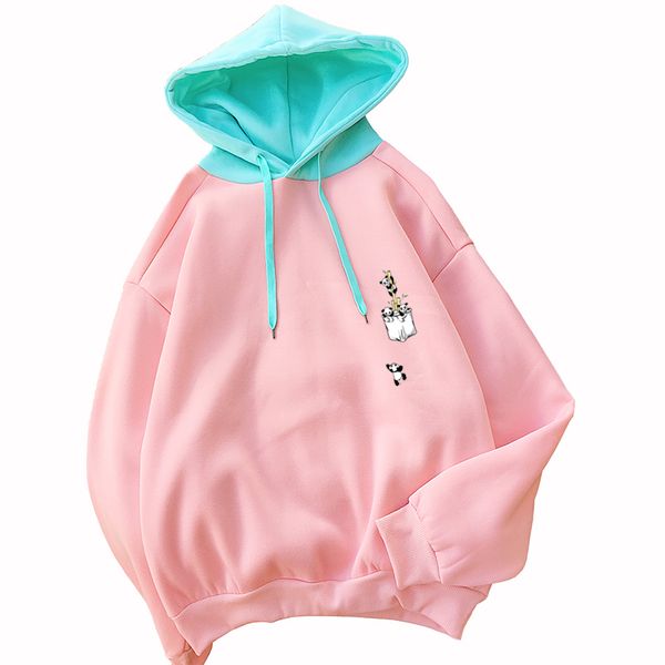 women pink long sleeve kawaii pullover loose casual harajuku splicing cute cartoon panda moletom autumn winter fleece sweatshirt, Black
women pink long sleeve kawaii pullover loose casual harajuku splicing cute cartoon panda moletom autumn winter fleece sweatshirt, Black