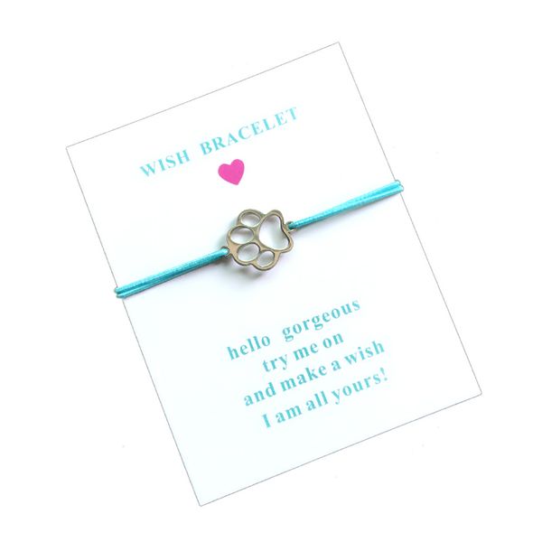stainless steel love dog paw prints charm card bracelet for women girls adjustable friendship cord bracelet, Golden;silver
stainless steel love dog paw prints charm card bracelet for women girls adjustable friendship cord bracelet, Golden;silver