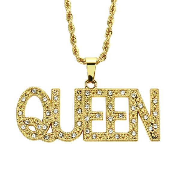 2020 designer necklace explosion models european and american fashion hip hop diamond necklace queen letter pendant pendant, Black
2020 designer necklace explosion models european and american fashion hip hop diamond necklace queen letter pendant pendant, Black