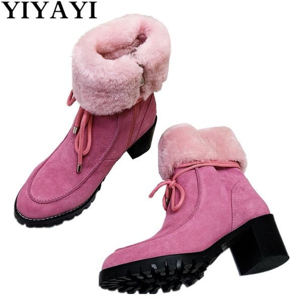 genuine wool high heel ankle boots new fashion shoelace side zip winter shoes kid-suede platform warm snow boots woman rose red, Black
genuine wool high heel ankle boots new fashion shoelace side zip winter shoes kid-suede platform warm snow boots woman rose red, Black