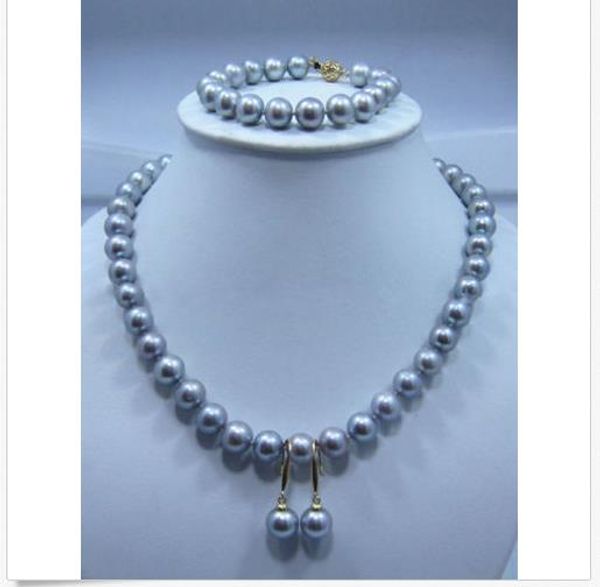 natural south sea aaa9-10mm gray pearl necklace 18" bracelet 7.5-8" earring 14k, Silver
natural south sea aaa9-10mm gray pearl necklace 18" bracelet 7.5-8" earring 14k, Silver
