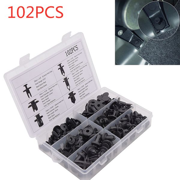 102pcs universal car retainer fastener hole auto clips car bumper door trim panel plastic rivets front dumper fender fastener
102pcs universal car retainer fastener hole auto clips car bumper door trim panel plastic rivets front dumper fender fastener