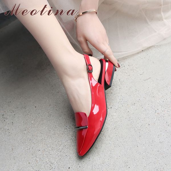 meotina high heels women pumps patent leather square heels slingbacks shoes buckle pointed toe shoes lady red yellow size 33-40, Black
meotina high heels women pumps patent leather square heels slingbacks shoes buckle pointed toe shoes lady red yellow size 33-40, Black