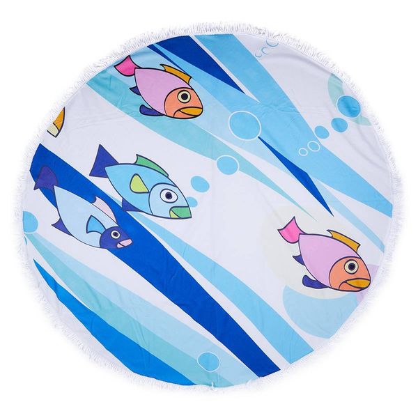 abgz-big round beach towel blanket 60'' thick microfiber tassel printing color cartoon fish pattern shawl holiday camping mat
abgz-big round beach towel blanket 60'' thick microfiber tassel printing color cartoon fish pattern shawl holiday camping mat