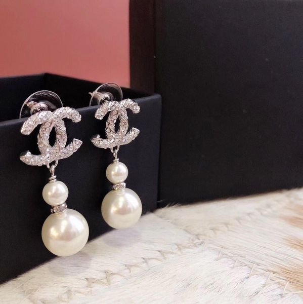 

2020 Double Gourd Earrings Size Pearl Very Beautiful Earrings Counter Consistent Brass Material Sterling Silver Pin Earrings Supply