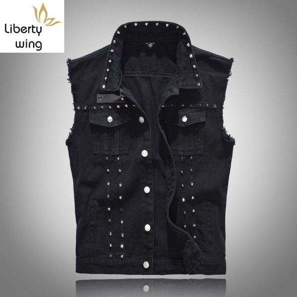 spring fashion mens casual denim vests cotton punk rivets jean sleeveless biker trucker jacket outwear waistcoat plus size 5xl, Black;white
spring fashion mens casual denim vests cotton punk rivets jean sleeveless biker trucker jacket outwear waistcoat plus size 5xl, Black;white
