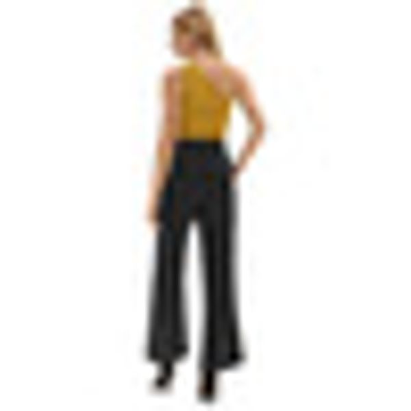 

women wide leg trousers ladies flared belted plain palazzo casual long pants hot, Black;white