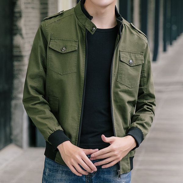spring and autumn new style men stand collar solid color washing coat youth casual trend slim fit jacket men's, Black;brown
spring and autumn new style men stand collar solid color washing coat youth casual trend slim fit jacket men's, Black;brown