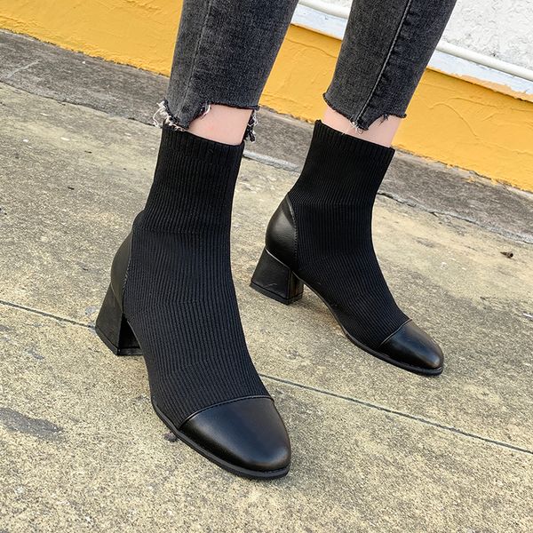 women's rubber boots shoes booties ladies bootee woman 2019 lace up chunky heel luxury designer round toe rain rock med fashion, Black
women's rubber boots shoes booties ladies bootee woman 2019 lace up chunky heel luxury designer round toe rain rock med fashion, Black