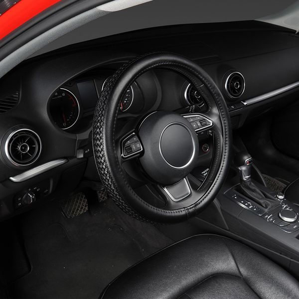 pu leather steering wheel cover black lychee pattern with anti-slip braiding style fits 38cm/15" diameter car wheel cover
pu leather steering wheel cover black lychee pattern with anti-slip braiding style fits 38cm/15" diameter car wheel cover