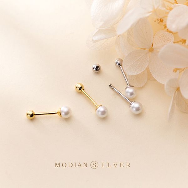 modian genuine 925 sterling silver elegant pearl studs earring for women simple ear studs fashion party fine jewelry bijoux, Golden;silver
modian genuine 925 sterling silver elegant pearl studs earring for women simple ear studs fashion party fine jewelry bijoux, Golden;silver