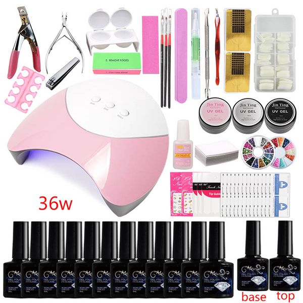 36w/48w/80w led uv lamp for all nail gel polish soak off electric machine handle manicure set 10pcs nail gel for art tool
36w/48w/80w led uv lamp for all nail gel polish soak off electric machine handle manicure set 10pcs nail gel for art tool