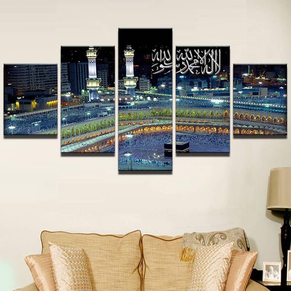 unframed 5 panels canvas print mecca sacred painting religious architecture islamic wall picture
unframed 5 panels canvas print mecca sacred painting religious architecture islamic wall picture
