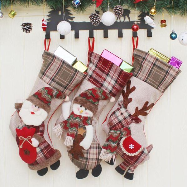 christmas large stocking santa claus sock plaid gift holder christmas tree decoration new year gift candy bags 25x48cm
christmas large stocking santa claus sock plaid gift holder christmas tree decoration new year gift candy bags 25x48cm