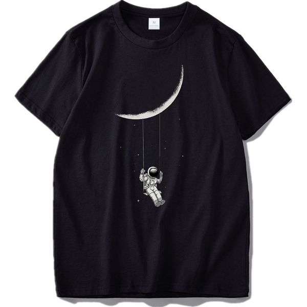 eu size 100% cotton astronaut swing under moon digital print originality design short sleeve tshirt, White;black
eu size 100% cotton astronaut swing under moon digital print originality design short sleeve tshirt, White;black