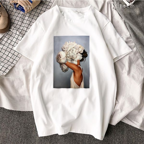 new cotton harajuku aesthetics t-shirt flowers feather print short sleeve & tees fashion casual couple t shirt, White
new cotton harajuku aesthetics t-shirt flowers feather print short sleeve & tees fashion casual couple t shirt, White