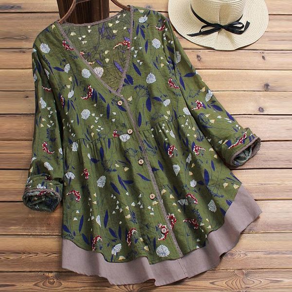womens and blouses fashion v-neck floral print blouse ruffles long sleeve blouse tunic shirt jumper loose blusas femininas, White
womens and blouses fashion v-neck floral print blouse ruffles long sleeve blouse tunic shirt jumper loose blusas femininas, White