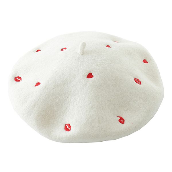 doubchow womens 100% wool lips hearts embroidery french style beret hat beanie cap winter warm teenagers girls baret flat hat, Blue;gray
doubchow womens 100% wool lips hearts embroidery french style beret hat beanie cap winter warm teenagers girls baret flat hat, Blue;gray