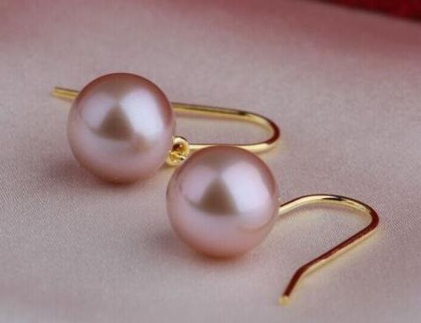 a pair of huge10-11mm natural south sea lavender round pearl earrings, Golden
a pair of huge10-11mm natural south sea lavender round pearl earrings, Golden