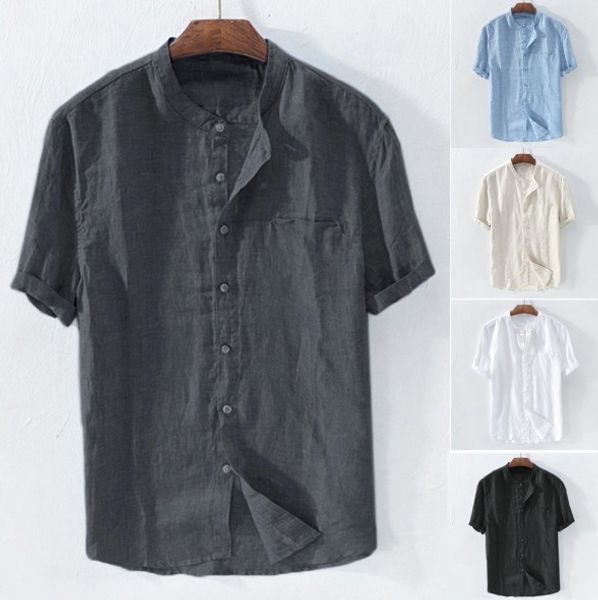 mens shirts short sleeved loose summer breathable cotton lnen collar shirt mens beach casual shirt 5 colors plus size asian size s-4xl, White;black
mens shirts short sleeved loose summer breathable cotton lnen collar shirt mens beach casual shirt 5 colors plus size asian size s-4xl, White;black