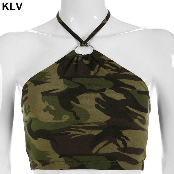 women backless camouflage halter hanging neck vest strap crop sleeveless party blouse, White
women backless camouflage halter hanging neck vest strap crop sleeveless party blouse, White