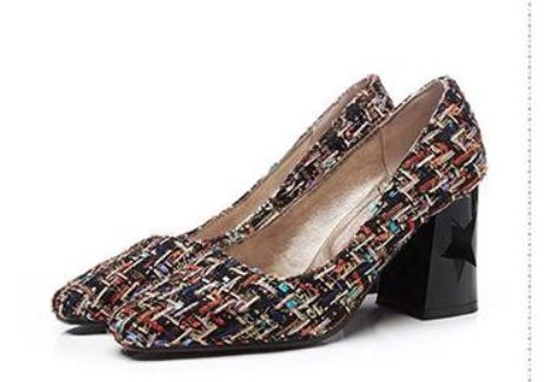 2019 women's shoes in spring and autumn with new style high heel coarse heel square head suede@2077, Black
2019 women's shoes in spring and autumn with new style high heel coarse heel square head suede@2077, Black