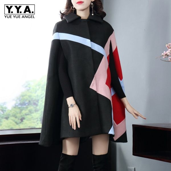 2019 autumn winter trench coat women mid long cloak shawls batwing sleeve wool blends coat female loose fit plaid outerwear cape, Black
2019 autumn winter trench coat women mid long cloak shawls batwing sleeve wool blends coat female loose fit plaid outerwear cape, Black