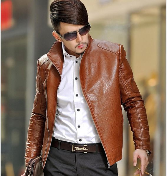 s-6xl spring and autumn new coat korean men's slim stand collar leather jackets motorcycle jacket plus size clothing costumes, Black
s-6xl spring and autumn new coat korean men's slim stand collar leather jackets motorcycle jacket plus size clothing costumes, Black