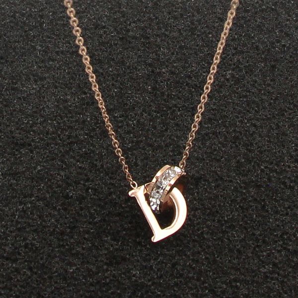 new d letter and crystal annulus interlocking rose gold pendant necklace 316 stainless steel high polished necklace for women, Silver
new d letter and crystal annulus interlocking rose gold pendant necklace 316 stainless steel high polished necklace for women, Silver