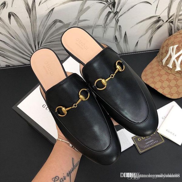fashion female loafers classic horsebit buckle baotou half slippers for women metal buckle lazy shoes summer ladies flat muules, Black
fashion female loafers classic horsebit buckle baotou half slippers for women metal buckle lazy shoes summer ladies flat muules, Black