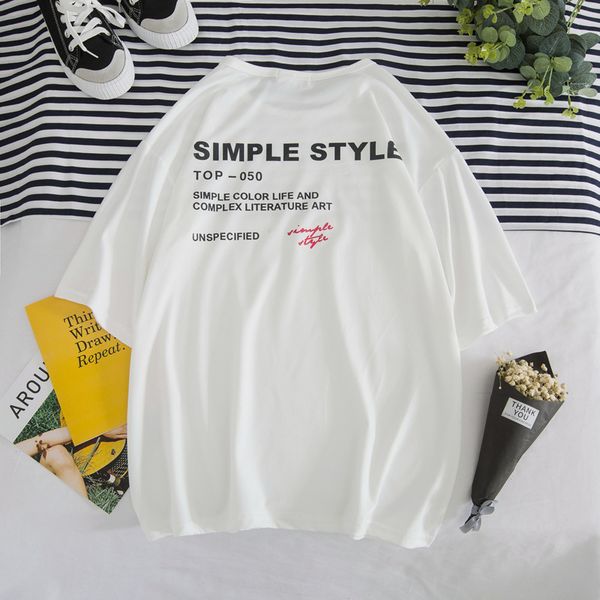 с коротким рукавом мужская футболка популярный бренд новый стиль корейский стиль половина рукава свободного покроя топы одежда тренд онлайн, White;black 
с коротким рукавом мужская футболка популярный бренд новый стиль корейский стиль половина рукава свободного покроя топы одежда тренд онлайн, White;black