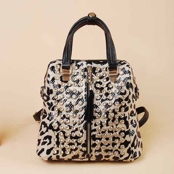 golden leopard pattern diamond shoulder bag women's handbag genuine leather cross-body portable female back pack rhinestone bag
golden leopard pattern diamond shoulder bag women's handbag genuine leather cross-body portable female back pack rhinestone bag