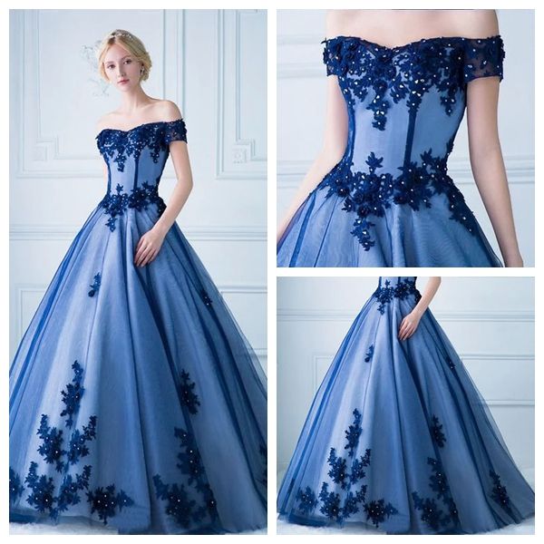 princess off shoulder blue evening dresses lace applique elegant prom dresses beaded evening gowns with short sleeve for formal party, Black;red
princess off shoulder blue evening dresses lace applique elegant prom dresses beaded evening gowns with short sleeve for formal party, Black;red