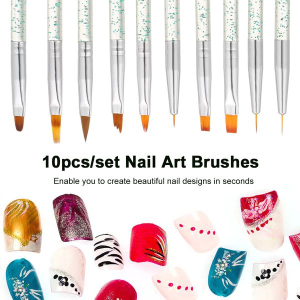 10pcs/set nail art brush painting drawing pen builder flat gradient line uv gel acrylic crystal tips design manicure tools, Yellow
10pcs/set nail art brush painting drawing pen builder flat gradient line uv gel acrylic crystal tips design manicure tools, Yellow