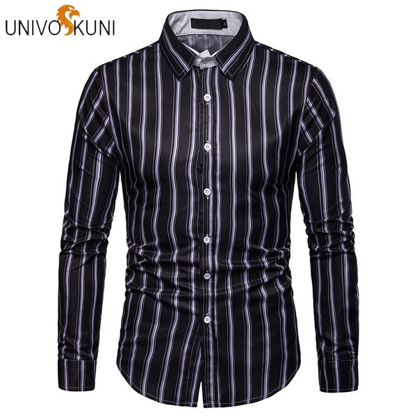 univos kuni 2019 mens striped shirt casual cotton camisa masculina slim fit chemise homme long sleeve camisa hombre h556, White;black
univos kuni 2019 mens striped shirt casual cotton camisa masculina slim fit chemise homme long sleeve camisa hombre h556, White;black