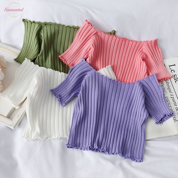 women t shirt off shoulder knitting crop women fashion solid short sleeve skinny t shirts women 2020 summer, White
women t shirt off shoulder knitting crop women fashion solid short sleeve skinny t shirts women 2020 summer, White