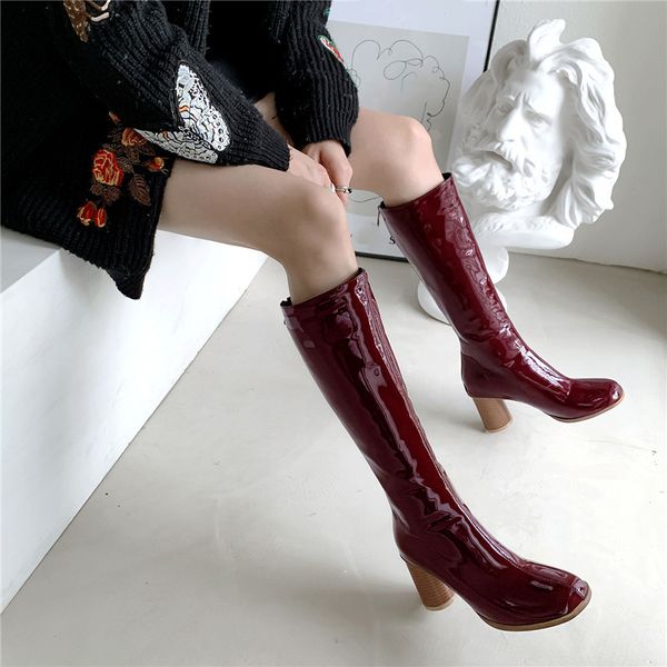 fashion patent pu round high heels knight riding boots wine red white black woman shoes winter footwear long boot botas
fashion patent pu round high heels knight riding boots wine red white black woman shoes winter footwear long boot botas