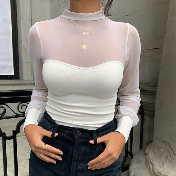 bodysuit women mesh long sleeve white patchwork skinny turtleneck body club 2019 autumn fashion bodysuit, Black;white
bodysuit women mesh long sleeve white patchwork skinny turtleneck body club 2019 autumn fashion bodysuit, Black;white