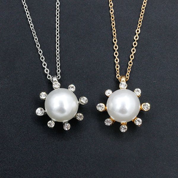 korean fashion sun flower pearl necklace with drill pendant collarbone chain european and american foreign trade jewelry woman, Silver
korean fashion sun flower pearl necklace with drill pendant collarbone chain european and american foreign trade jewelry woman, Silver