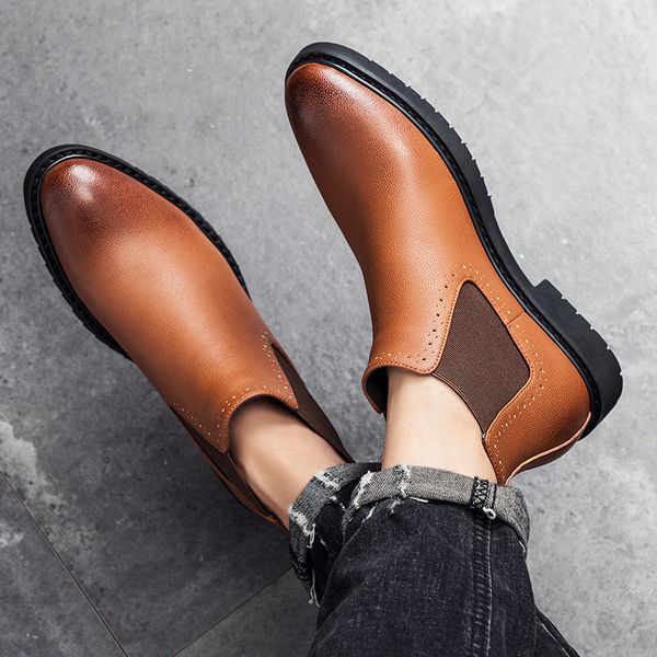 men's leather boots winter casual ankle combat boots for men classic comfortable dress shoes short boots 38-45, Black
men's leather boots winter casual ankle combat boots for men classic comfortable dress shoes short boots 38-45, Black