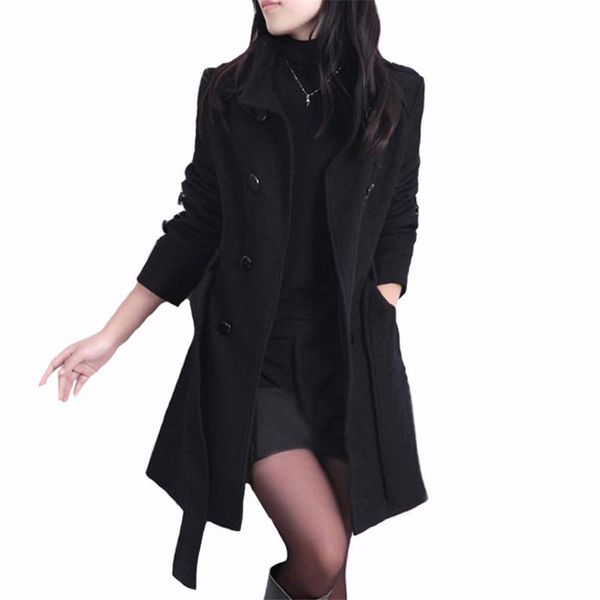 fashion women trench woolen coat winter slim coats double breasted overcoat with long sleeve outerwear for female wholesale, Black
fashion women trench woolen coat winter slim coats double breasted overcoat with long sleeve outerwear for female wholesale, Black